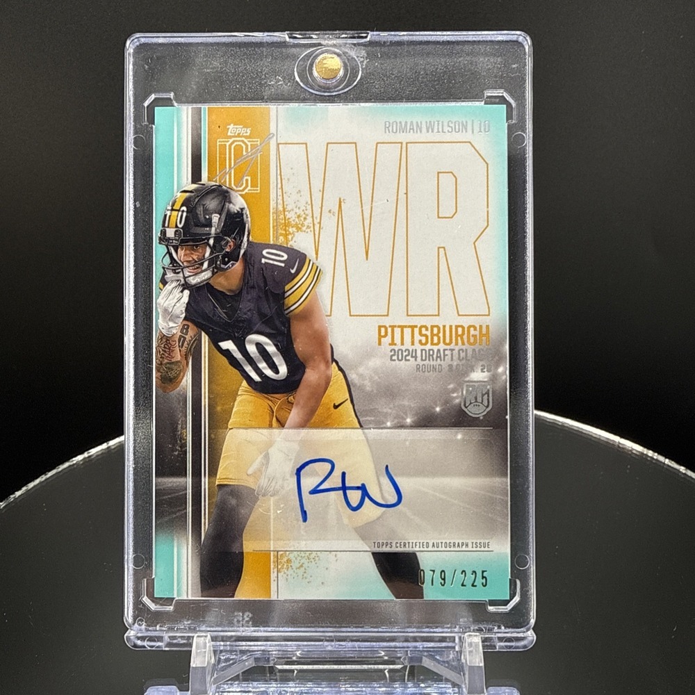 Roman Wilson 2024 Topps Signature Class Rookie Auto Aqua #/225 Steelers